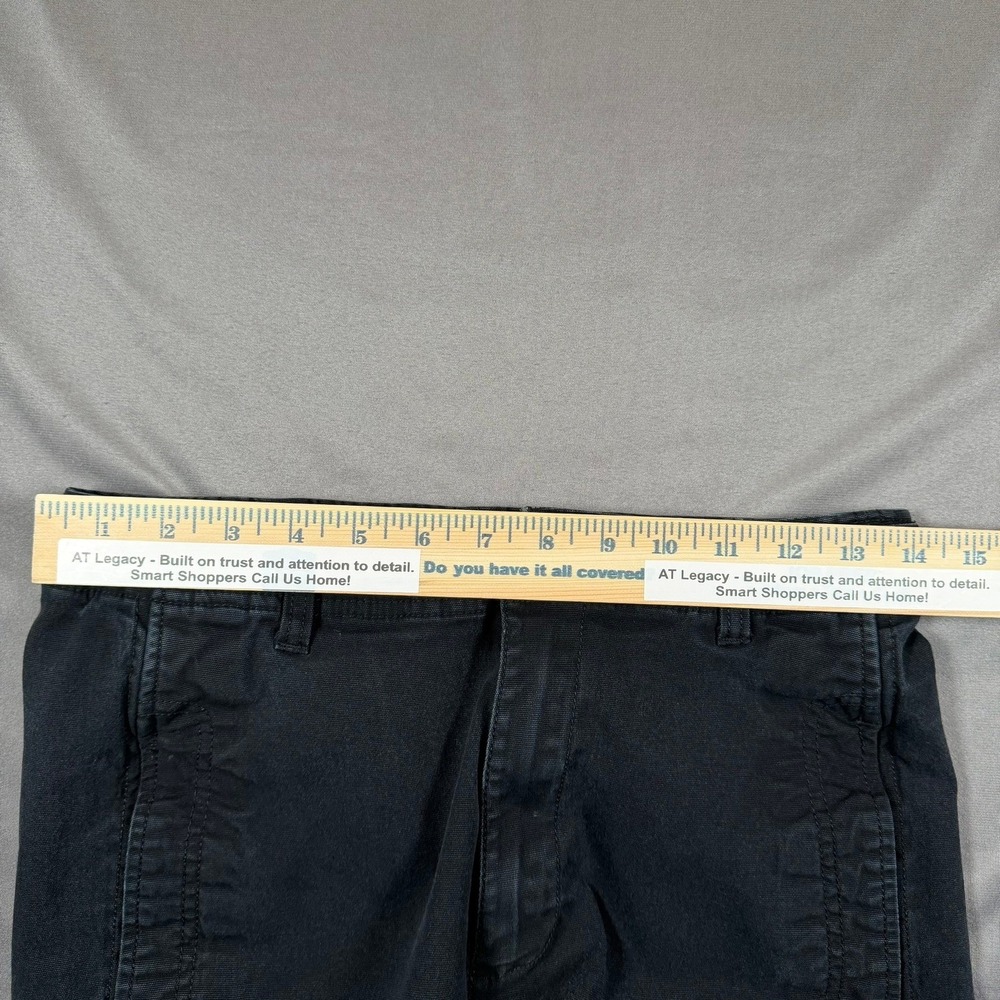 Old Navy Wide Leg Pants Womens 8 Black Stretch Cotton Utility Cropped Casual - Picture 6 of 10